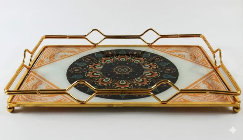 Zlatý servírovací tác 1ks