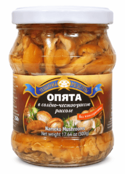 Nakládané houby Nameko v solno-česnekovém nálevu 550g